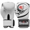 Morgan Elite Boxing & Muay Thai Leather Gloves (8 -12 & 16oz) [8oz  White]