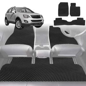 6D Diamond Car Floor Mats for Holden Captiva 5 2006-2015-Full Set-Black-Outback GT
