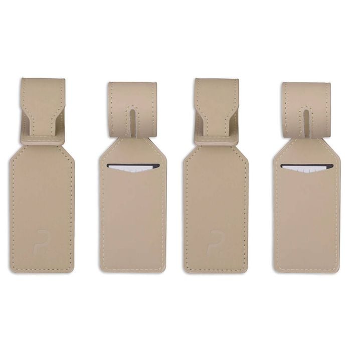 2x 2pc Paklite Adjustable ID Luggage Accessory Tag Set w/ Loop Strap 5x26cm Clay