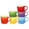 Argon Tableware 330ml Ombre Coffee Mug Set - Rainbow - 6x Glazed New Bone China Tea Mug Vegan Friendly Stoneware Ceramic Cup
