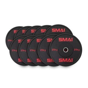 Smai Hd Bumper Plates Set - 5 Pairs Of 25kg (250kg) - Black