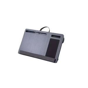 CARLA HOME Oversized Portable Lap Desk with Cushion,Mouse Pad, Tablet and Phone Holder, Up to 17 Inch Laptops (Black)