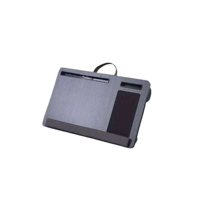 CARLA HOME Oversized Portable Lap Desk with Cushion,Mouse Pad, Tablet and Phone Holder, Up to 17 Inch Laptops (Black)