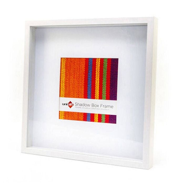 Unigift Shadow Box Wooden/Glass Picture Photo Frame 40x40cm/20x20cm White