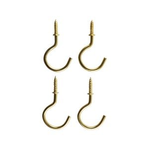 Everhang 21mm Brass Plated Cup Hook - 4 Pack