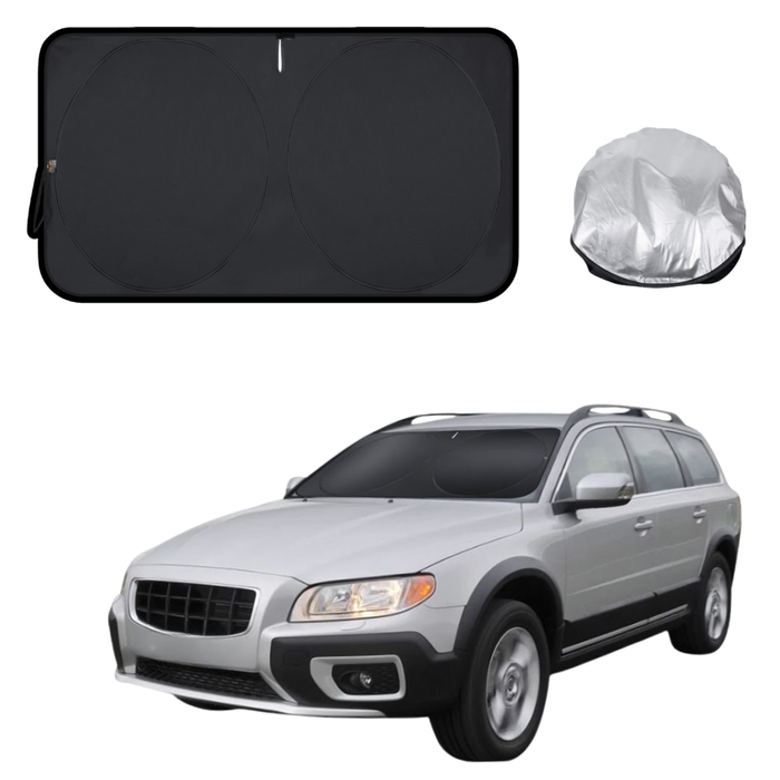 Front Windscreen Sun Shade for Volvo XC70 2007 - 2016 Mk II - Standard 150 x 85 cm - Black