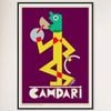 Galrie Campari Viola Vintage Advertising Poster by Fortunato Depero (1928) Classic Art, Black Frame, 50 x 70cm (20 x 28inch)