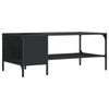 vidaXL Coffee Table with Rack Side Sofa Table Living Room Black Engineered Wood