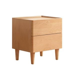 MIUZ Scandinavian Bedside Table - Minimalist Wood Nightstand with Storage