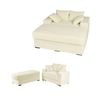 Ufurniture 146cm Oversized Chaise Lounge Chair Corduroy Upholstered Loveseat Sofa Bed Beige