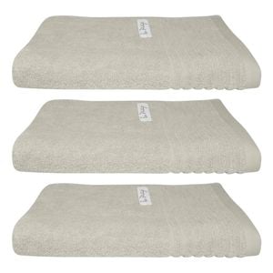 3x Bas Phillips Hayman Zero Twist Hand Towel 600gsm Cotton 60x40cm Oatmeal
