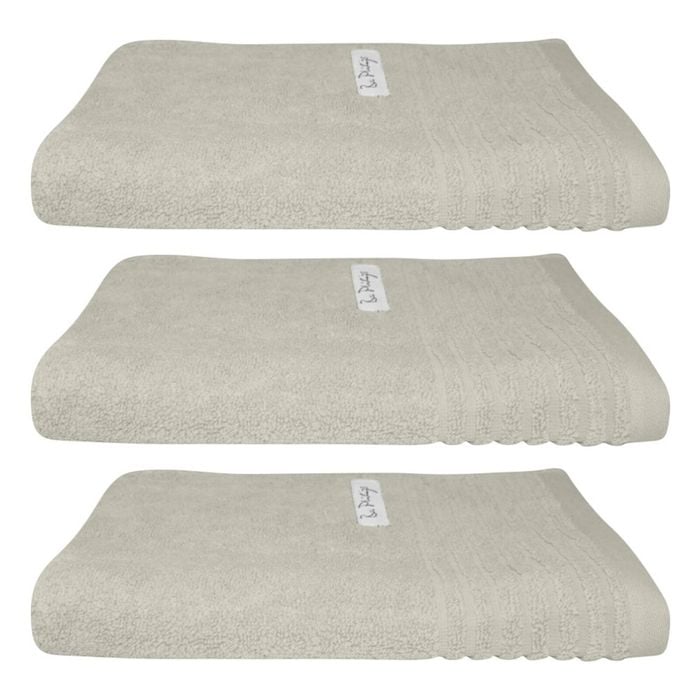 3x Bas Phillips Hayman Zero Twist Hand Towel 600gsm Cotton 60x40cm Oatmeal