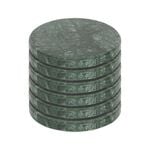 Argon Tableware Round Marble Coasters - 10cm - Green - Pack of 6
