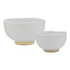 Ecology Speckle Set of 2 Footed Bowls - Milk