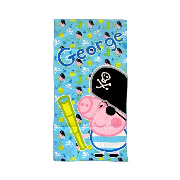 Bloomington Peppa Pig George the Pirate Kids Cartoon Printed Microfiber Beach Towel