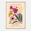 Galrie Vibrant Flower Market Osaka Wall Art Print - Stunning Botanical Home Decor, Wood Frame, A1 60 x 84cm (23 x 33inch)