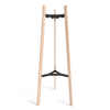 MIUZ 9-Hook Coat Rack with White Wax Solid Wood and Carbon Steel Frame