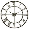 P&P Dark Brown Round 80cm Metal Wall Clock
