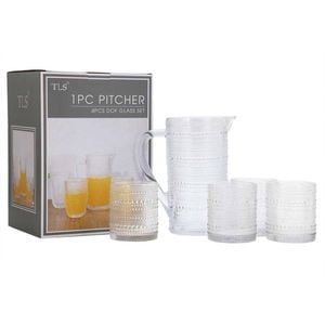 Glass Set 1xPitcher & 4xOld Fashioned Glass Clear