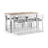 Balmoral 2m Aluminium Bar Table White With 8 Capri Stools & Textured Olefin Grey Cushions