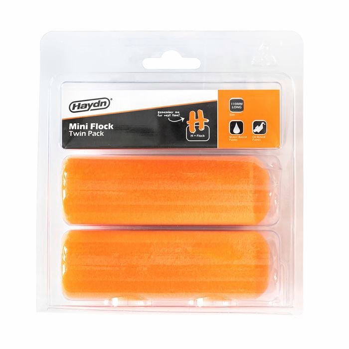 Haydn 110mm Mini Flock Foam Sleeve Twin Pack