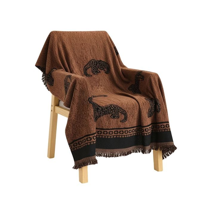 SOGA Three-seater Brown Sofa Cover Leopard Print 180x340cm Polyester