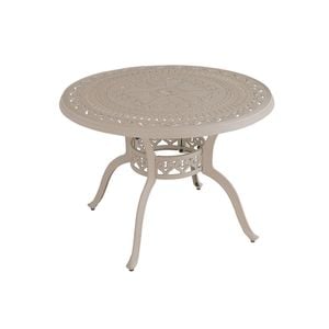 FurnitureOkay Orlando Cast Aluminium Outdoor Dining Table (100cm Round) - Sandstone