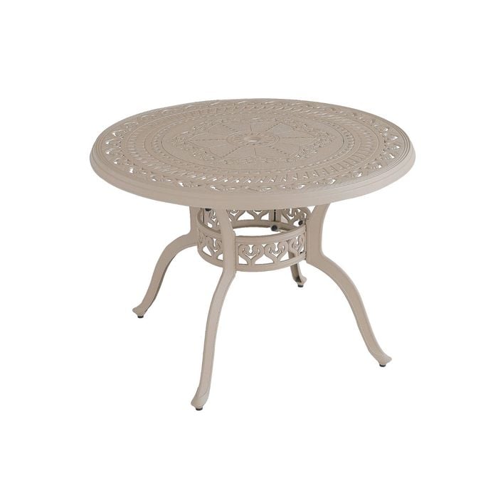 FurnitureOkay Orlando Cast Aluminium Outdoor Dining Table (100cm Round) - Sandstone