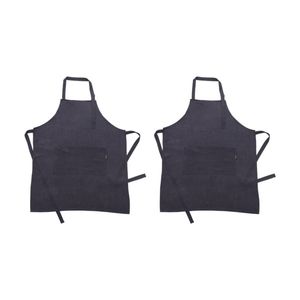 2PK Bas Phillips Kitchen Apron Linen Tencel Adjustable With Pocket Navy