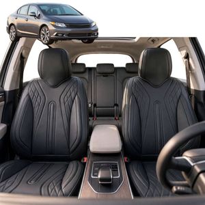 Australian Goose Front Seat Covers for Honda Civic 2012 - 2016 (Sedan, 9th Gen) - PU Leather, Black (2pc)