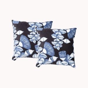 Renee Taylor Poly Velvet Printed Bush Land 50x50cm Twin Pack Filled Cushion