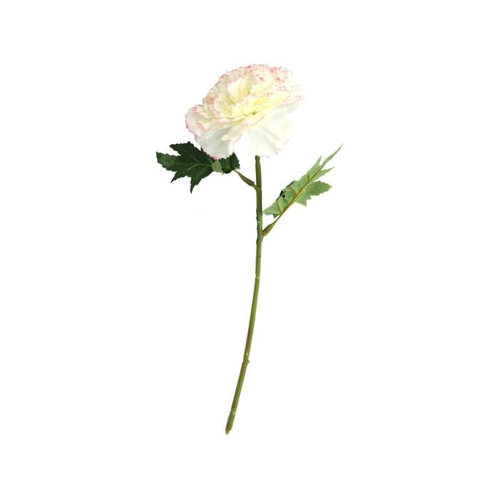 30cm White Carnation Artificial Flower - White
