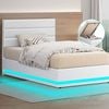 Alfordson Bed Frame Single Rgb Led Gas Lift
