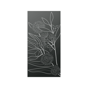 Walpix 1800 x 900 x 3mm Charcoal Flat Profile Eucalyptus Perforated Aluminium Decorative Screen