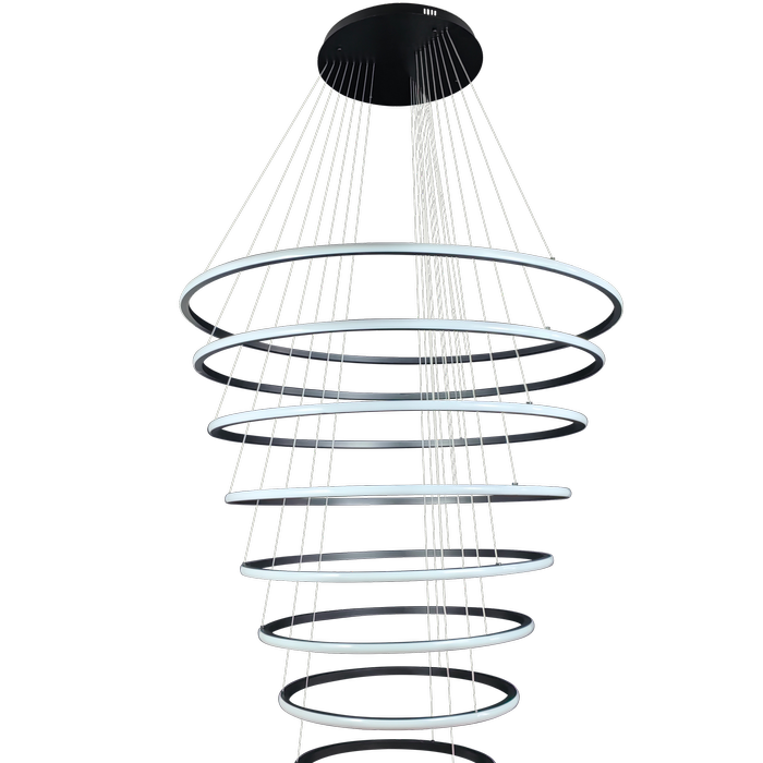 LED 8 Pendant Light Rings - Delessi Marcello - Black