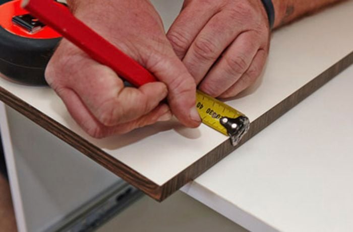 A drawer panel being secured