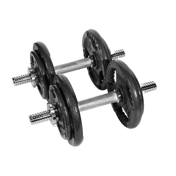 2pc Spinlock Cast Iron Dumbell Set Home Gym Workout Exercise 20kg