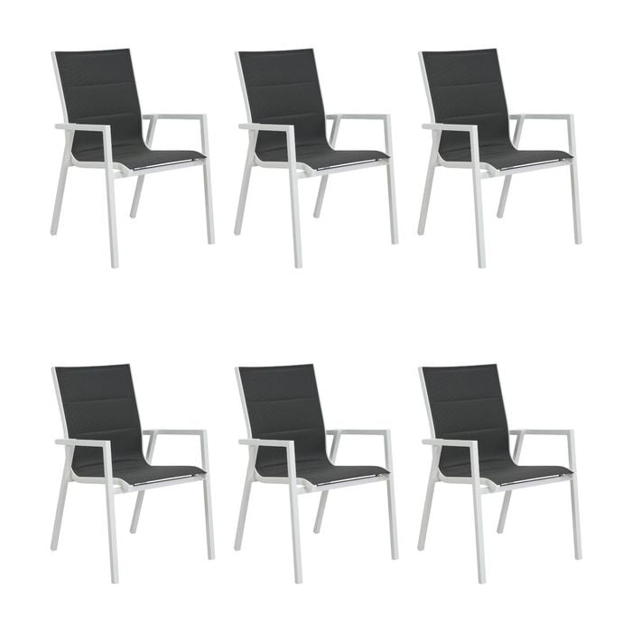 Outie 6pc Set Aluminium Outdoor Dining Chair White