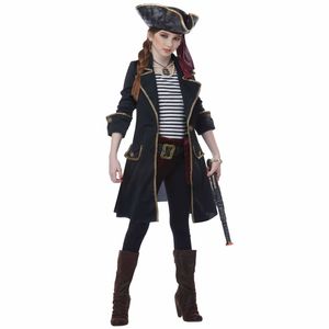 High Seas Captain Pirates of The Carribbean Buccaneer Book Week Girls Costume M
