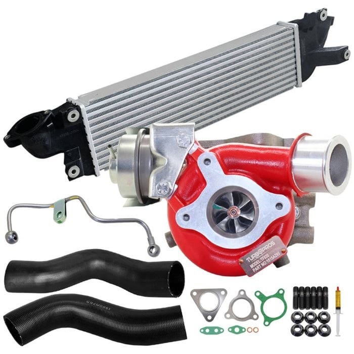 GEN1 High Flow Turbo Charger With 50mm Intercooler & Hoses And Genuine Oil Feed Pipe For Mitsubishi Pajero Sport 4N15 2.4L