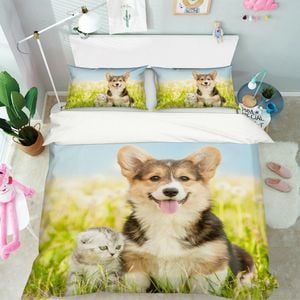 3D Cute Corgi 353 Bed Pillowcases Quilt Queen Size