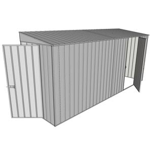 Build-A-Shed 1.2 x 4.5 x 2.0m Tunnel Shed Tunnel Hinged Door with 1 Hinged Side Door - Zinc