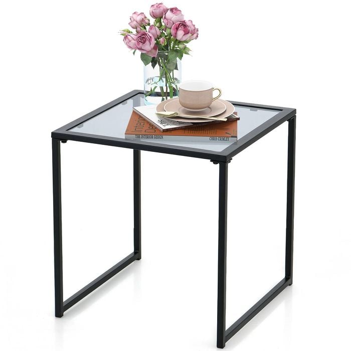 Costway 43cm Coffee Side Table Living Room Black