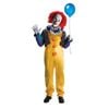 Pennywise Deluxe Horror Clown Adult Halloween Costume with Mask, Wig, Gloves and Jumpsuit, TEEN