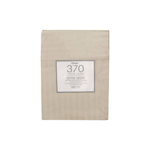 Bloomington 370TC Pebble Self-striped Cotton Sateen Sheet Set Queen