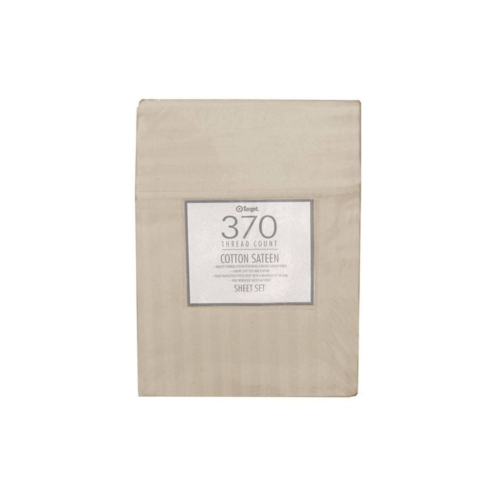 Bloomington 370TC Pebble Self-striped Cotton Sateen Sheet Set Queen