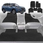 6D Diamond Car Floor Mats for Subaru Forester 2008-2012-Full Set-Black-Outback GT