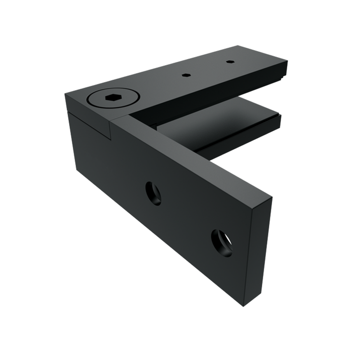 ProtectorAl 27 x 80 x 80mm Black Stainless Steel Wall to Glass Friction Fit Clamp