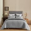 CottonMore  100% Cotton Seersucker Pattern Silver Grey Quilt Doona Duvet Cover Set - Queen