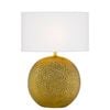 Telbix Icaria Modern Table Desk Lamp Light Ceramic Fabric Gold White Gloss